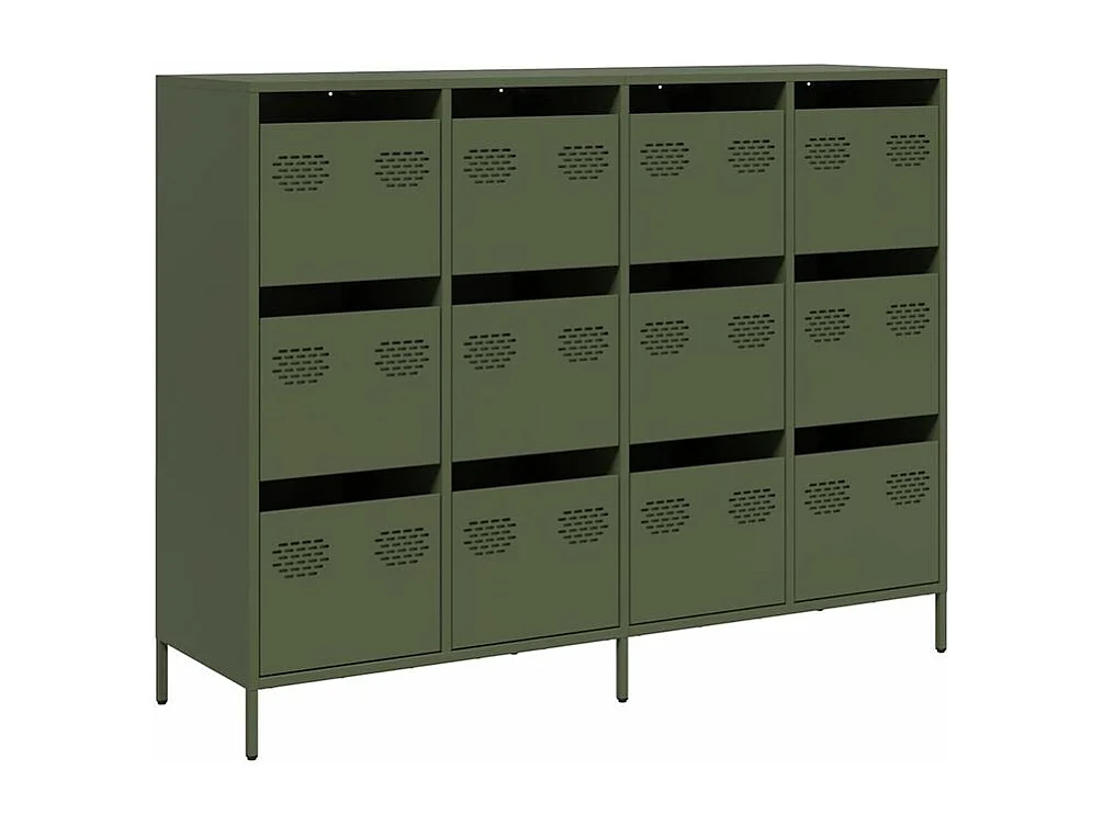 Buffet vert olive 135x39x103,5 acier laminé à froid