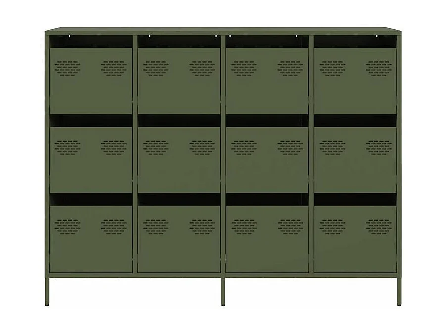 Buffet vert olive 135x39x103,5 acier laminé à froid