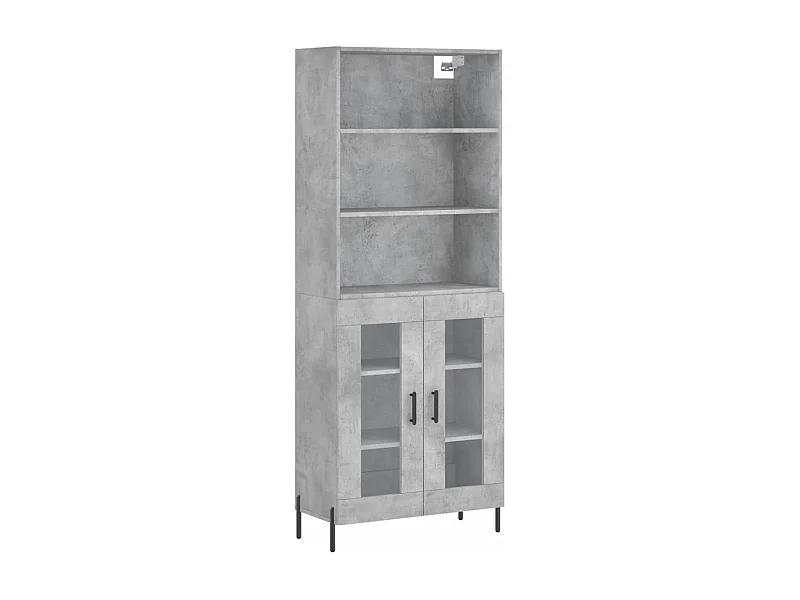 Buffet haut Gris béton 69,5x34x180 Bois d'ingénierie