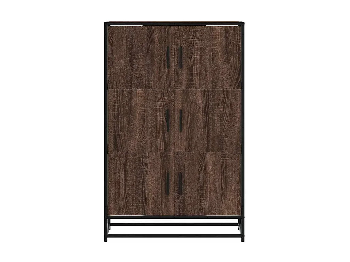 Buffet haut chêne marron 68x35x106,5 bois ingénierie métal