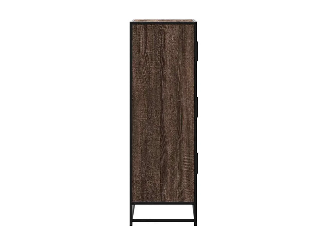 Buffet haut chêne marron 68x35x106,5 bois ingénierie métal