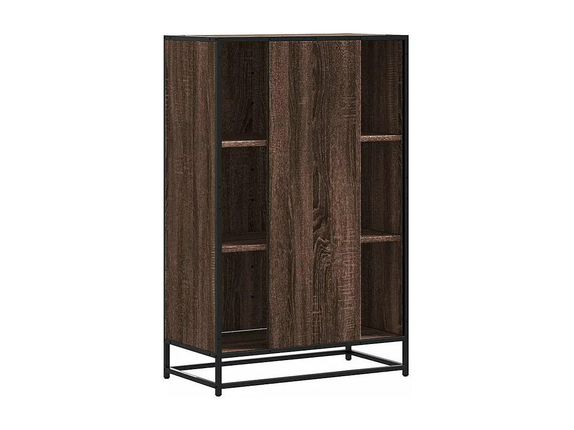 Buffet haut chêne marron 68x35x106,5 bois ingénierie métal