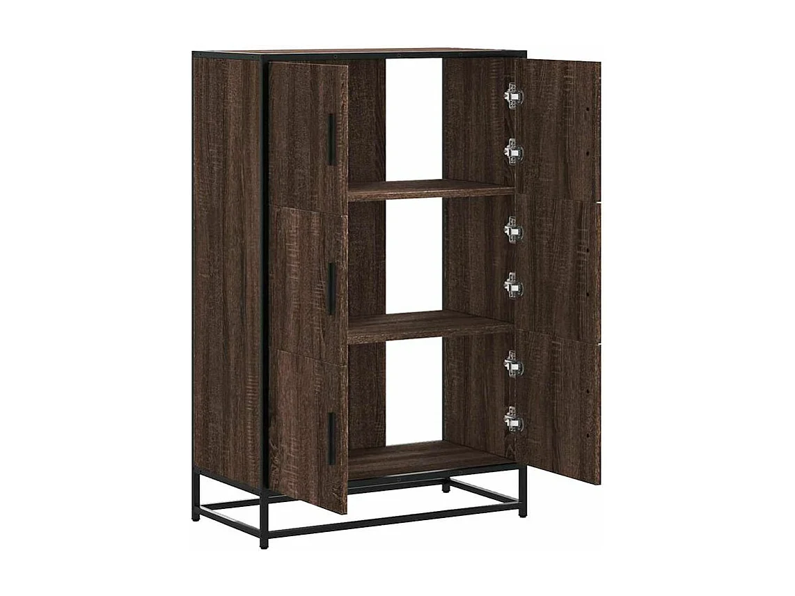 Buffet haut chêne marron 68x35x106,5 bois ingénierie métal