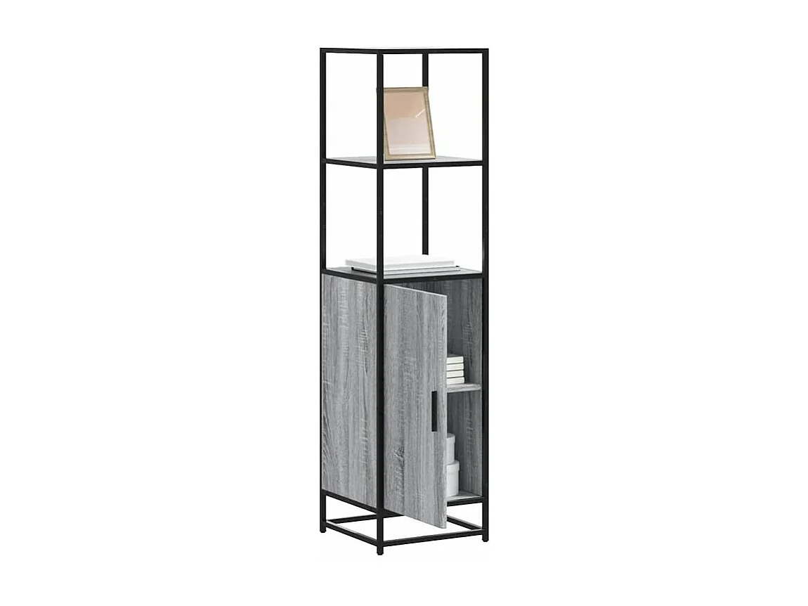 Buffet haut sonoma gris 35,5x35x139 bois d'ingénierie métal
