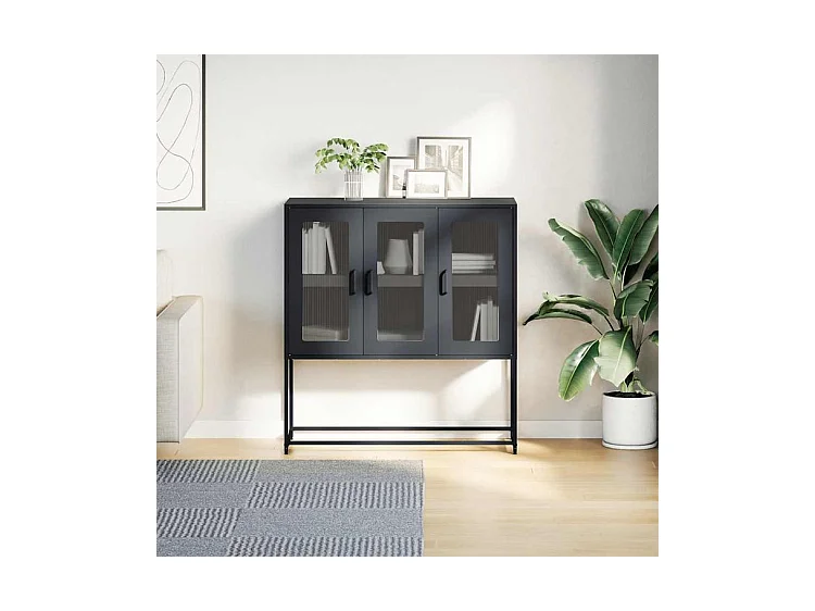 Buffet noir 100,5x39x107 acier laminé à froid