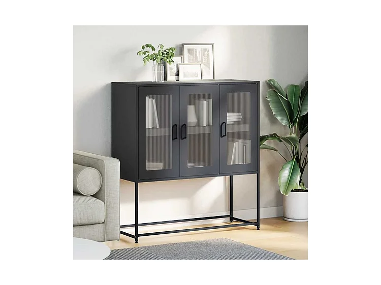 Buffet noir 100,5x39x107 acier laminé à froid