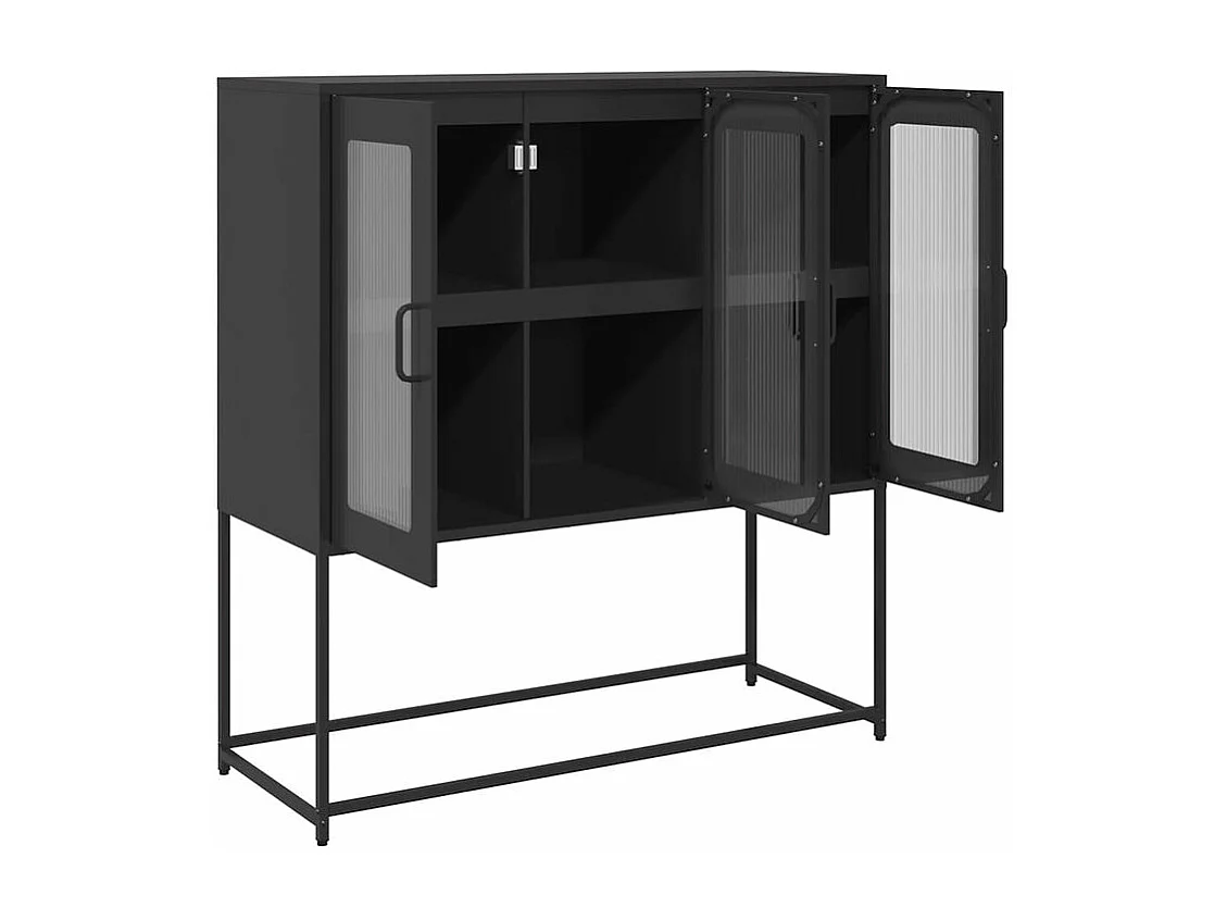 Buffet noir 100,5x39x107 acier laminé à froid