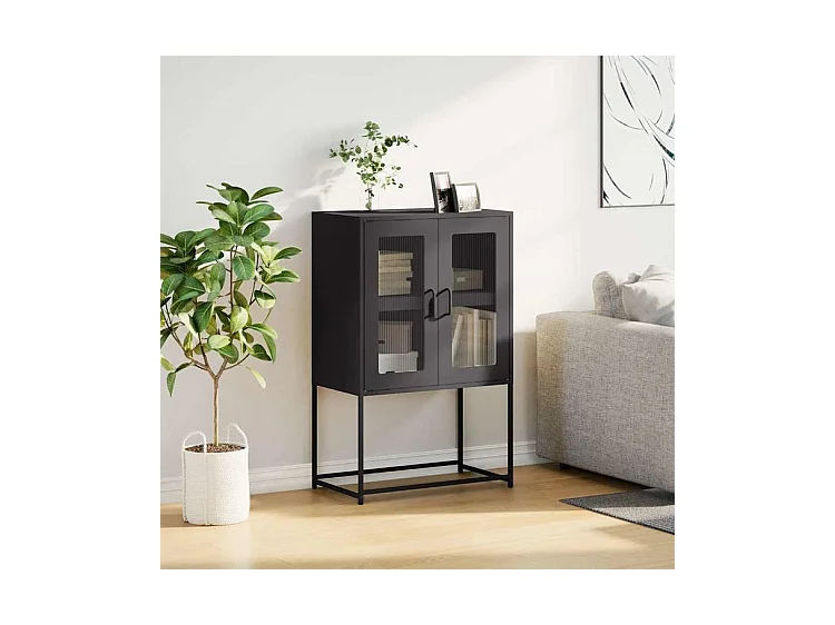 Buffet haut noir 68x39x107 acier