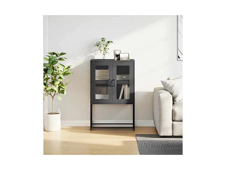 Buffet haut noir 68x39x107 acier