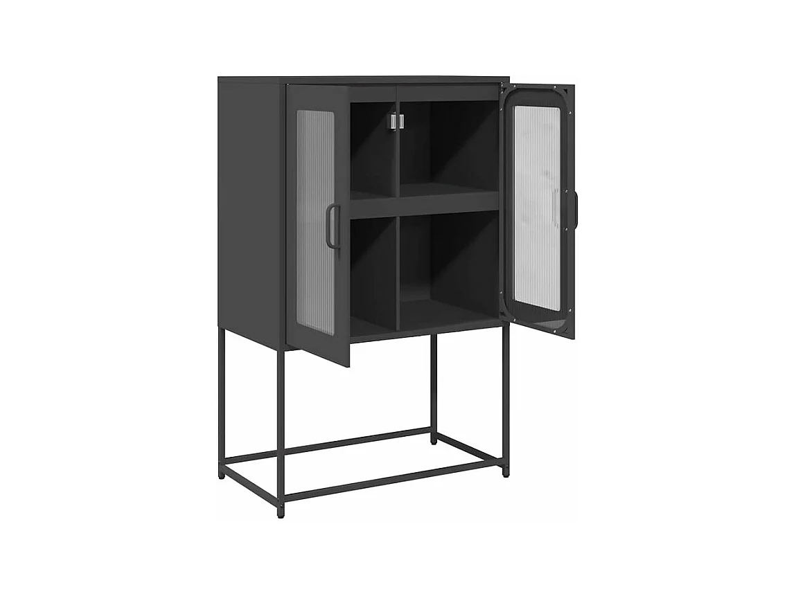 Buffet haut noir 68x39x107 acier