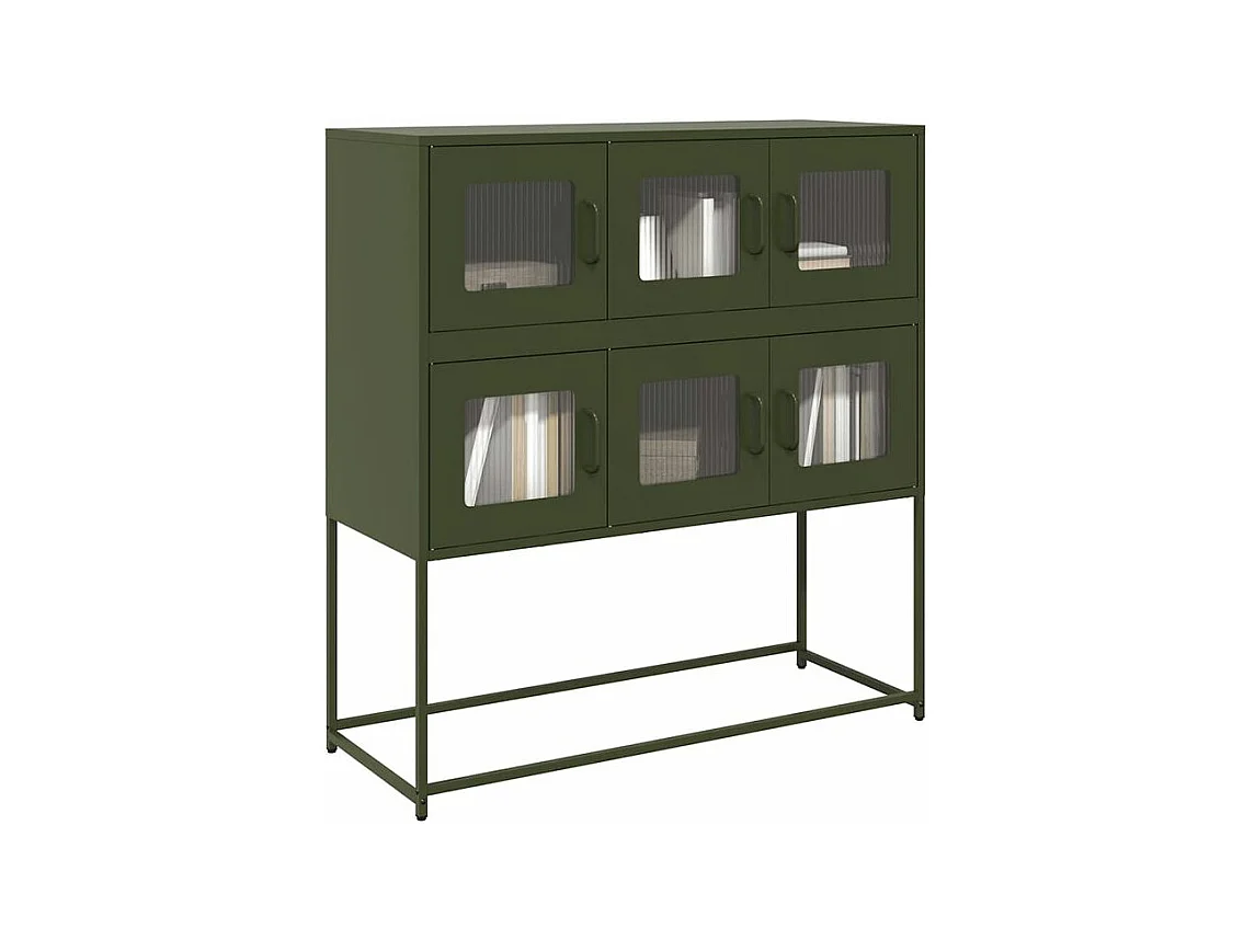 Buffet vert olive 100,5x39x107 acier laminé à froid