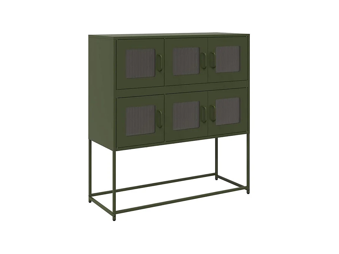 Buffet vert olive 100,5x39x107 acier laminé à froid