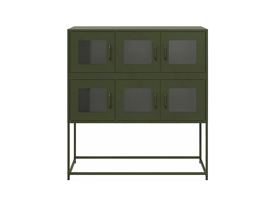 Buffet vert olive 100,5x39x107 acier laminé à froid