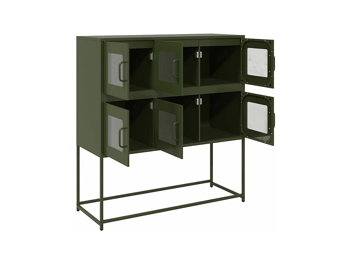 Buffet vert olive 100,5x39x107 acier laminé à froid