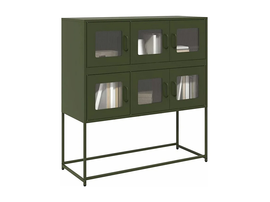 Buffet vert olive 100,5x39x107 acier laminé à froid