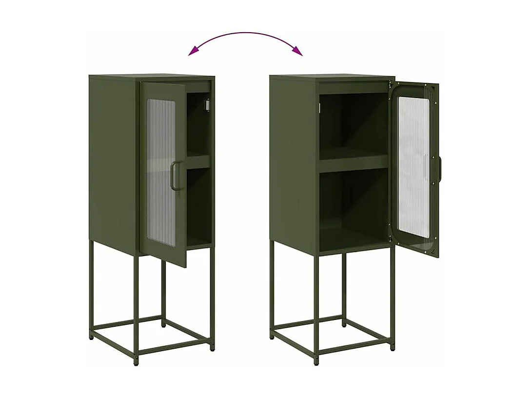 Buffet vert olive 36x39x107 acier laminé à froid