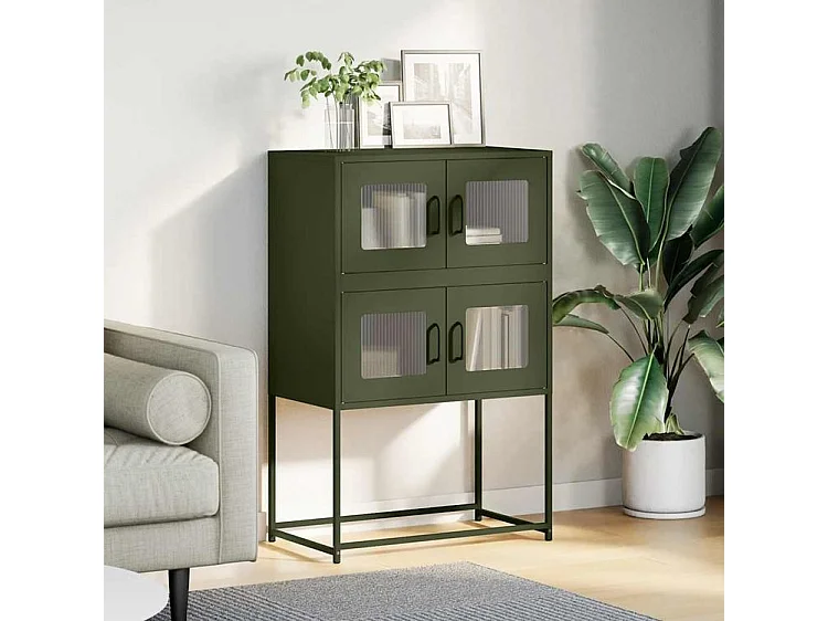 Buffet haut vert olive 68x39x107 acier