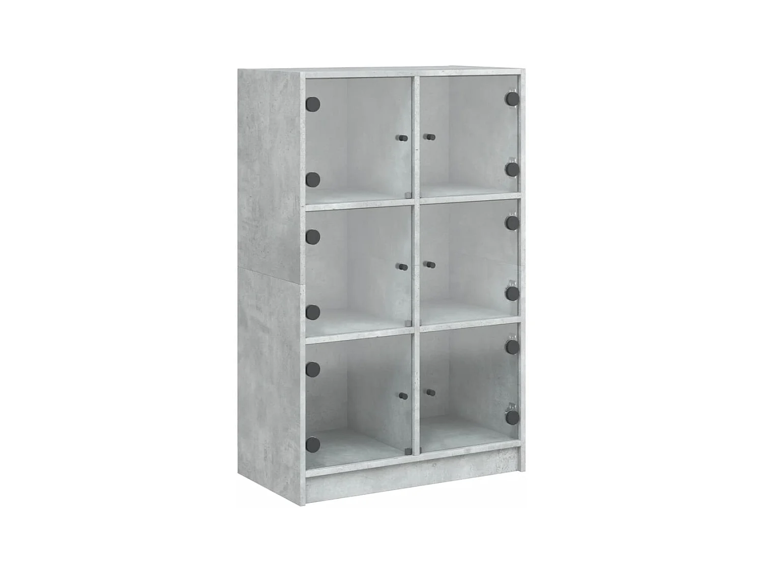 Buffet haut avec portes gris béton 68x37x109 bois ingénierie
