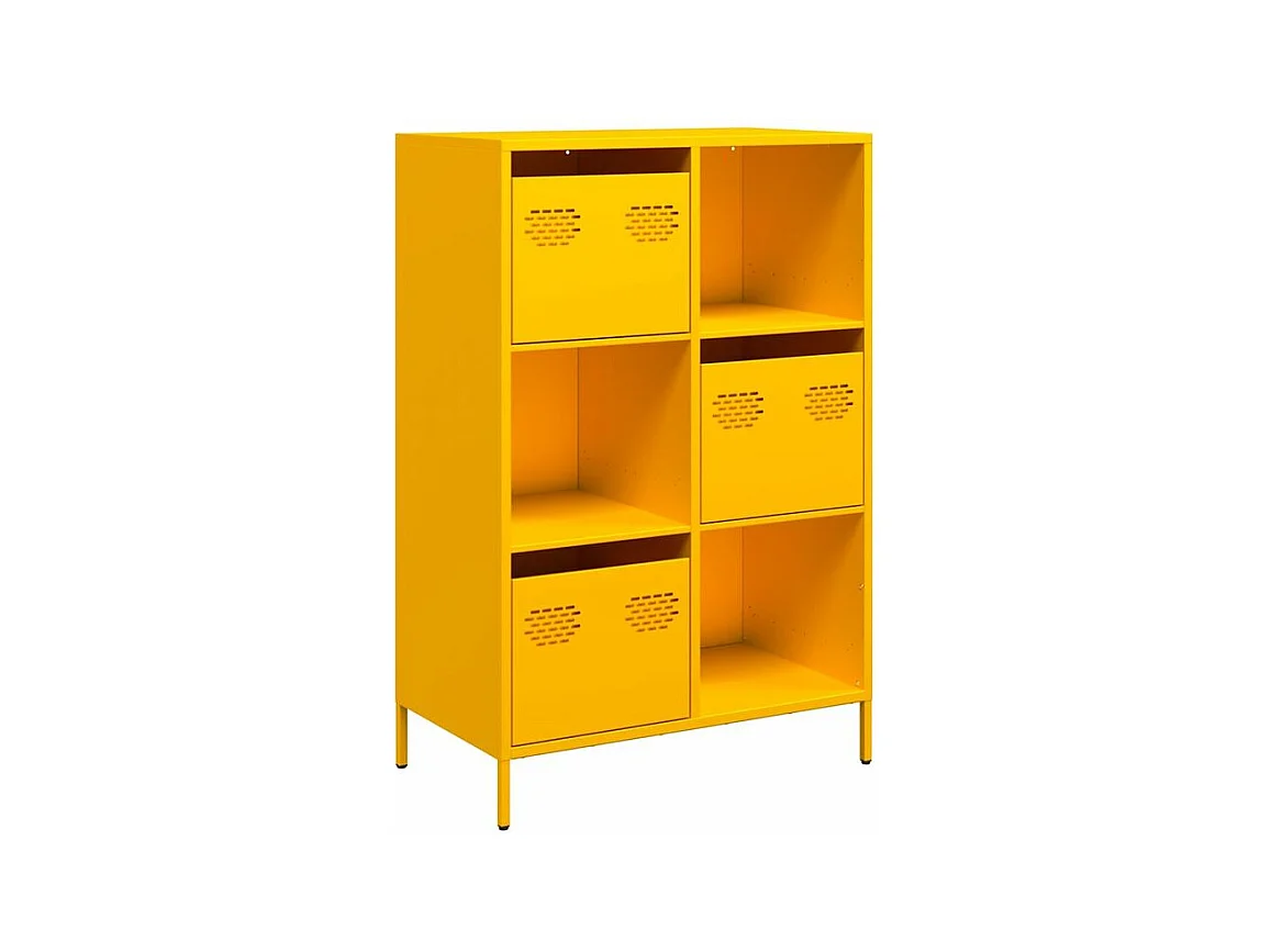 Buffet haut jaune moutarde 68x39x103,5 acier