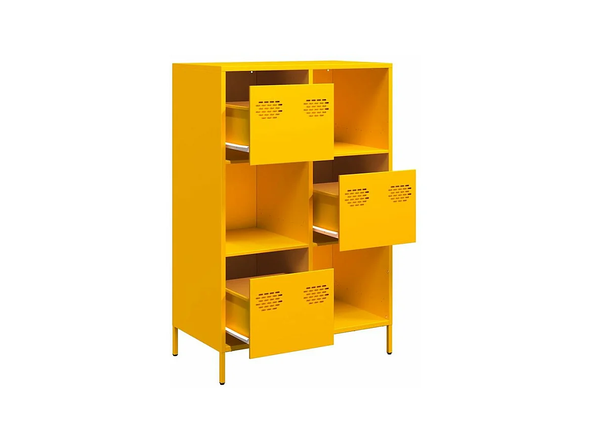 Buffet haut jaune moutarde 68x39x103,5 acier