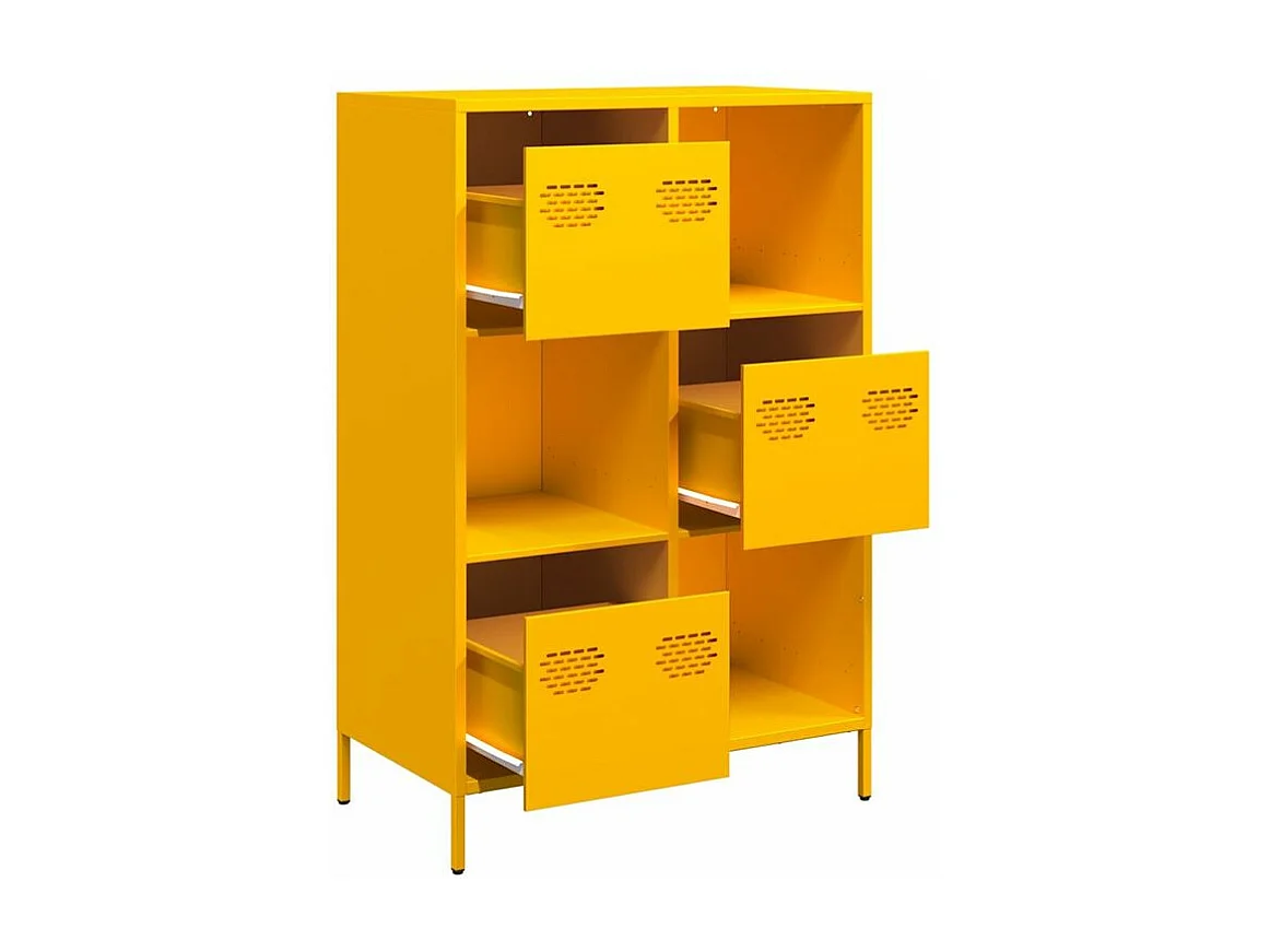 Buffet haut jaune moutarde 68x39x103,5 acier