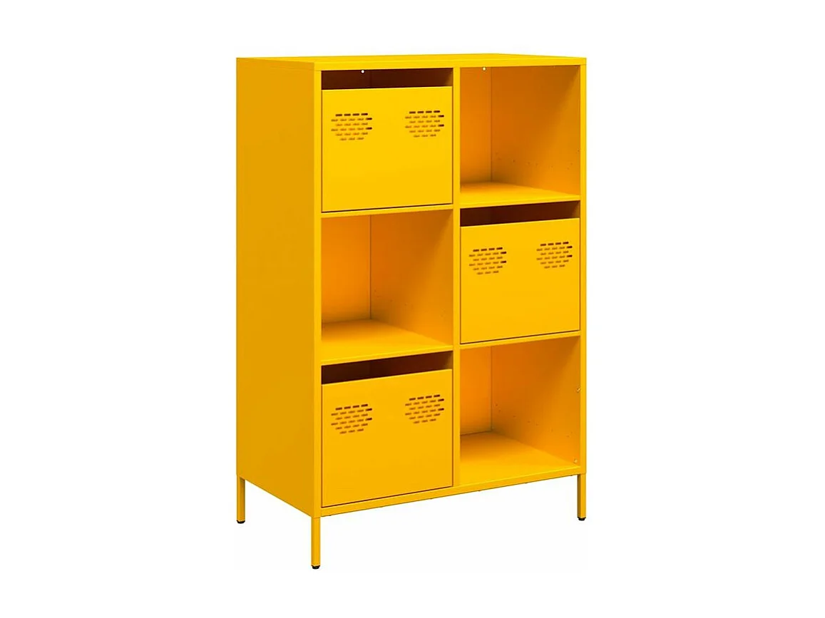 Buffet haut jaune moutarde 68x39x103,5 acier