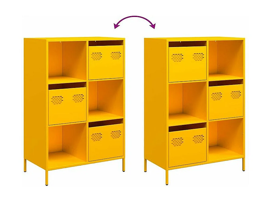 Buffet haut jaune moutarde 68x39x103,5 acier