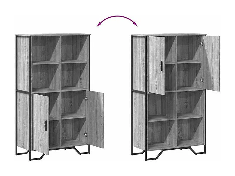 Buffet haut sonoma gris 79,5x35,5x137,5 bois d'ingénierie