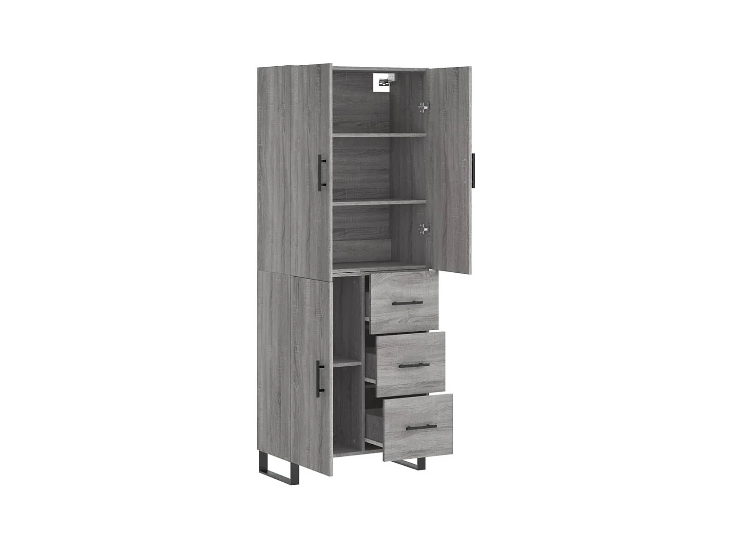 Buffet haut Sonoma gris 69,5x34x180 Bois d'ingénierie