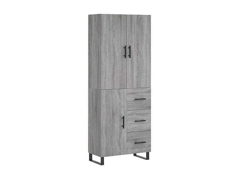 Buffet haut Sonoma gris 69,5x34x180 Bois d'ingénierie