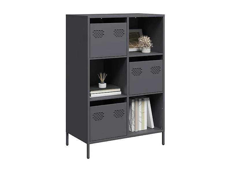 Buffet haut anthracite 68x39x103,5 acier