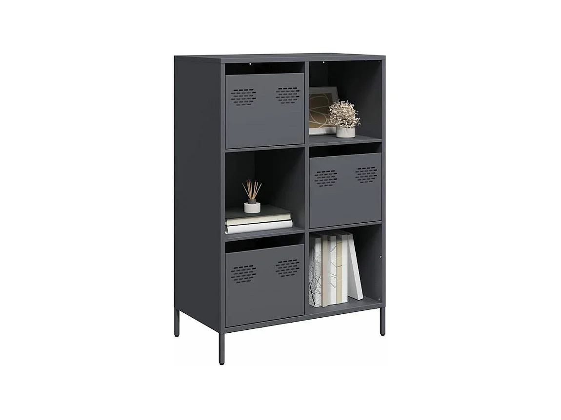 Buffet haut anthracite 68x39x103,5 acier