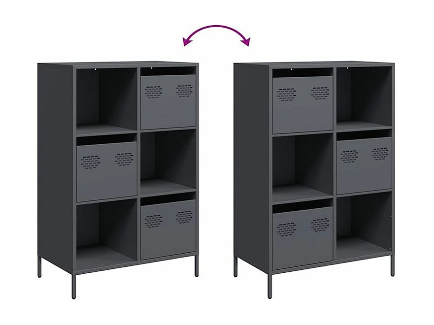 Buffet haut anthracite 68x39x103,5 acier