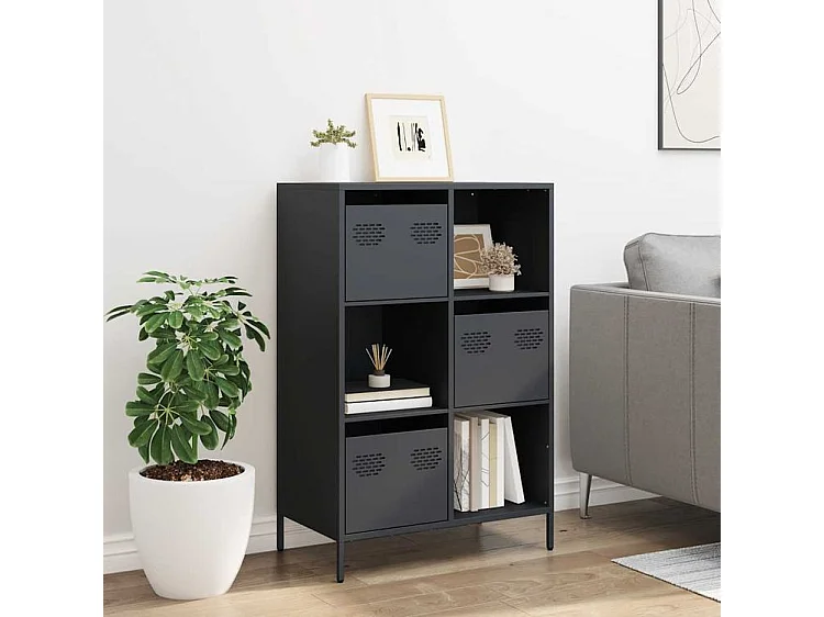 Buffet haut anthracite 68x39x103,5 acier