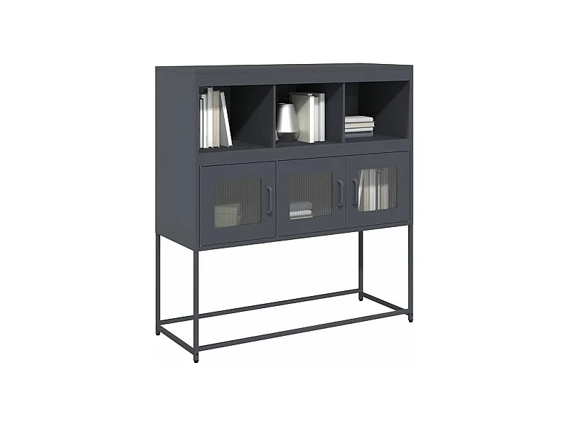 Buffet anthracite 100,5x39x107 acier laminé à froid