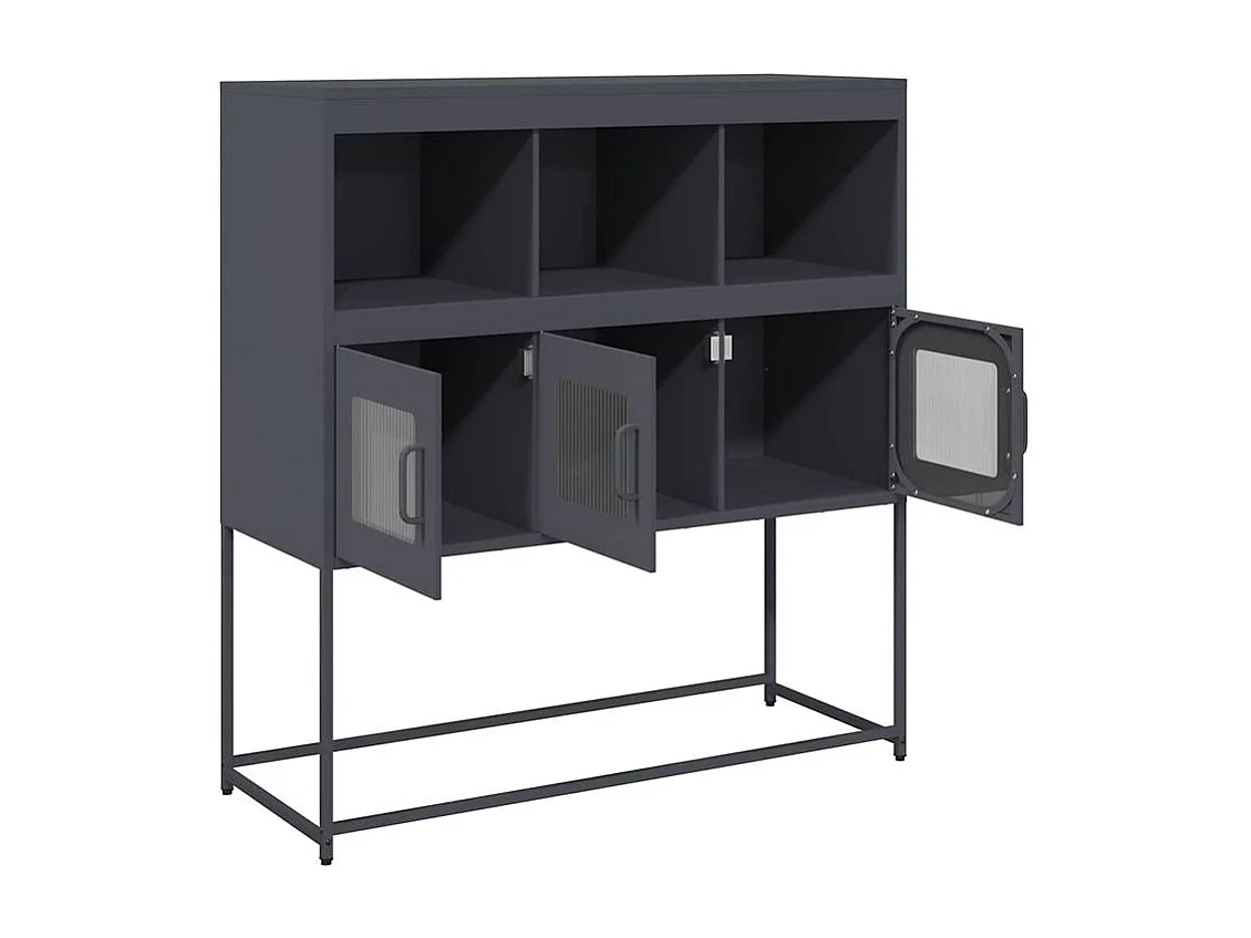 Buffet anthracite 100,5x39x107 acier laminé à froid