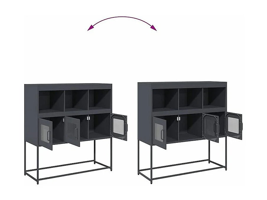 Buffet anthracite 100,5x39x107 acier laminé à froid