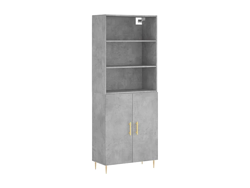 Buffet haut Gris béton 69,5x34x180 Bois d'ingénierie