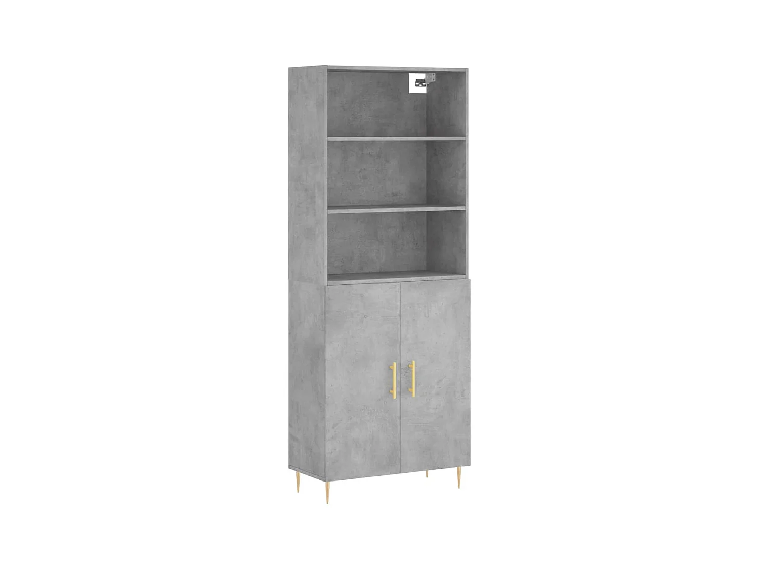 Buffet haut Gris béton 69,5x34x180 Bois d'ingénierie