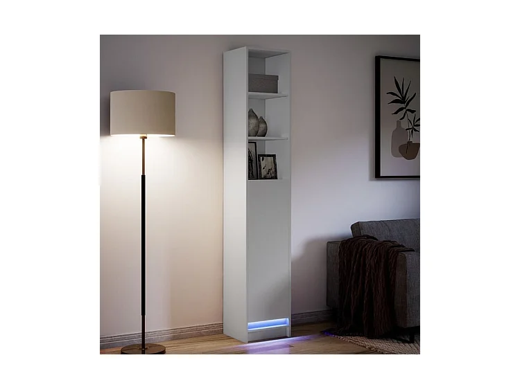 Buffet avec LED blanc 36x32,5x200 bois d'ingénierie