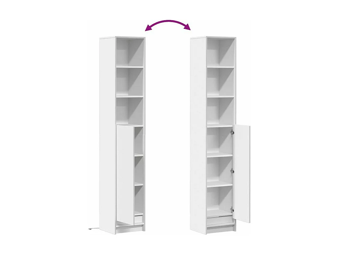 Buffet avec LED blanc 36x32,5x200 bois d'ingénierie