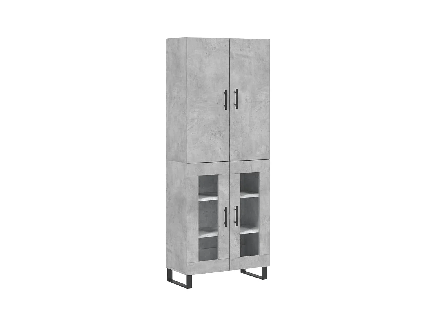 Buffet haut Gris béton 69,5x34x180 Bois d'ingénierie