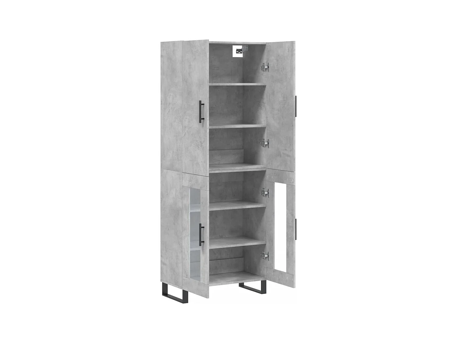 Buffet haut Gris béton 69,5x34x180 Bois d'ingénierie