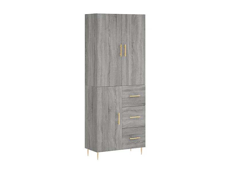 Buffet haut Sonoma gris 69,5x34x180 Bois d'ingénierie