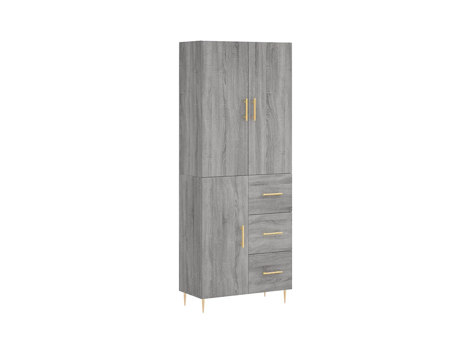 Buffet haut Sonoma gris 69,5x34x180 Bois d'ingénierie