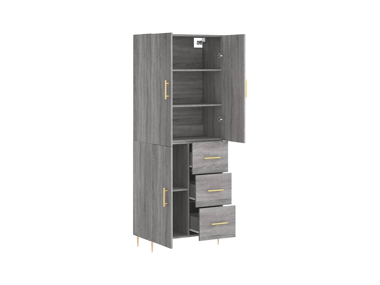 Buffet haut Sonoma gris 69,5x34x180 Bois d'ingénierie