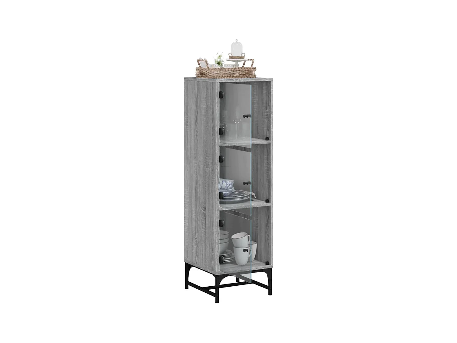 Buffet avec portes en verre sonoma gris 35x37x120