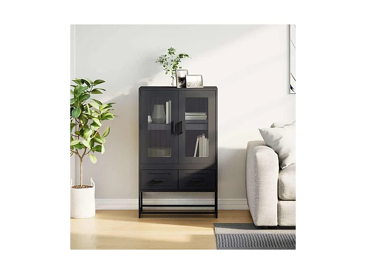 Buffet haut noir 68x39x111,5 acier