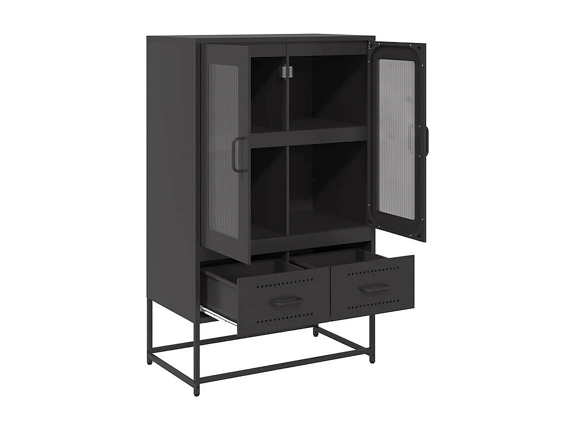 Buffet haut noir 68x39x111,5 acier