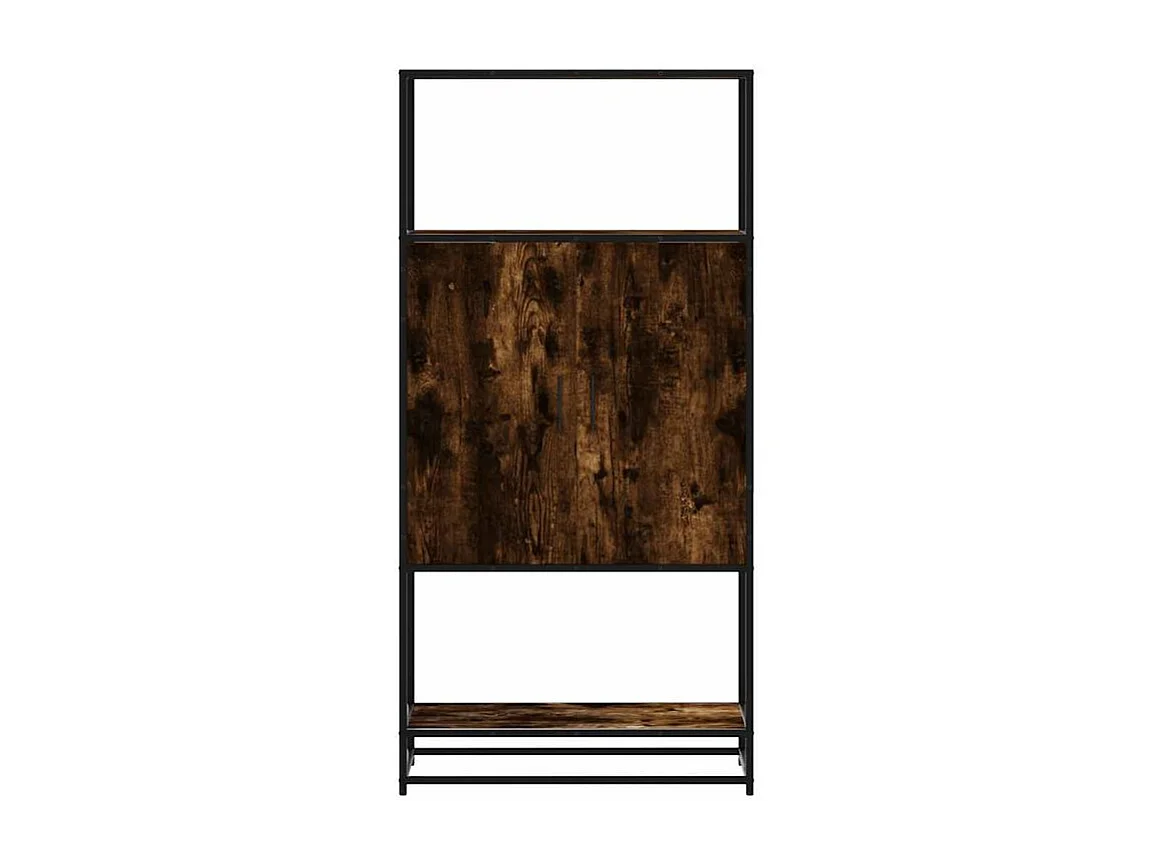 Buffet haut chêne fumé 68x35x139 bois d'ingénierie métal